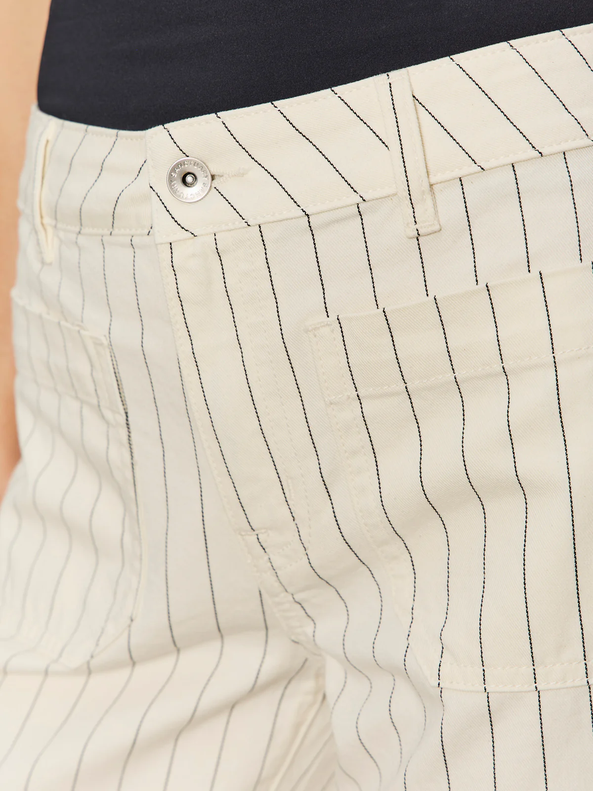 The Marine Jean Crop Bleached White Pinstripe Petite Sizing - Image 5